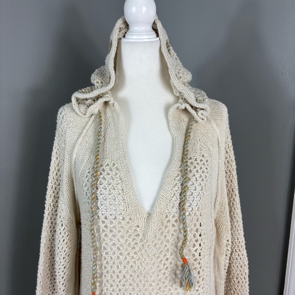 Free People Shadow Stripe Open Knit Hoodie Size S - Picture 3 of 7
